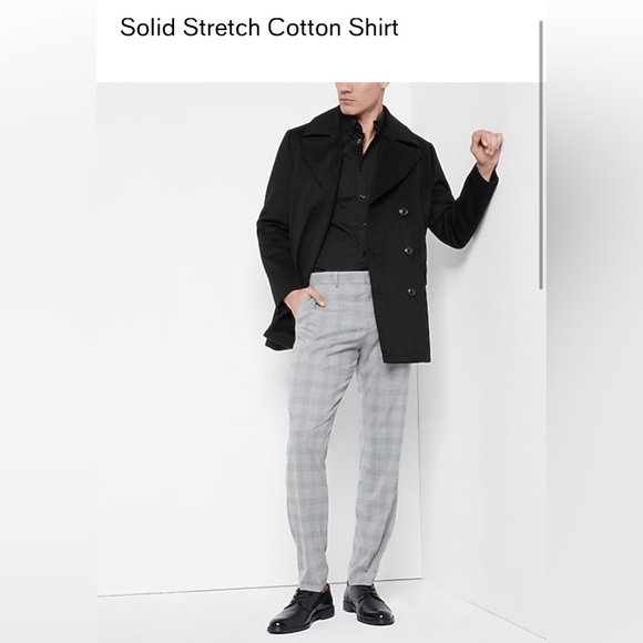 Nwt -EXPRESS SOLID STRETCH COTTON XL SHIRTCOLOR BLACK - Picture 6 of 8